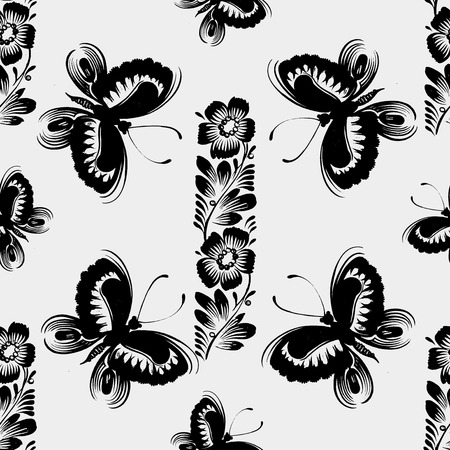 seamless pattern with motive of flower in grunge styleのイラスト素材