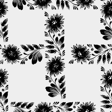 seamless pattern with motive of flower in grunge styleのイラスト素材