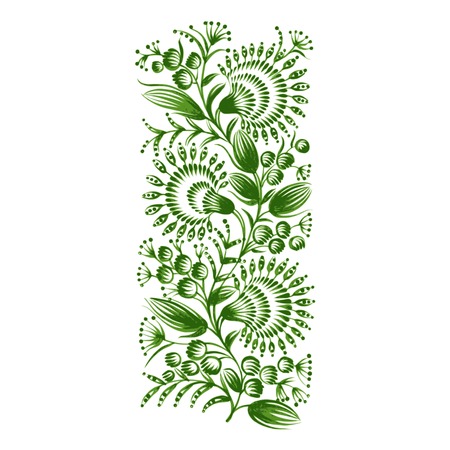 hand drawn illustration in Ukrainian folk styleのイラスト素材