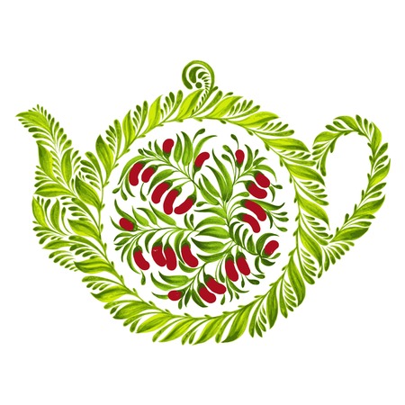 hand drawn illustration in Ukrainian folk styleのイラスト素材