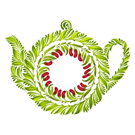 hand drawn illustration in Ukrainian folk styleのイラスト素材