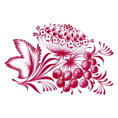 hand drawn illustration in Ukrainian folk styleのイラスト素材