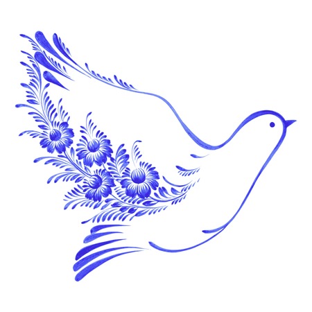 hand drawn illustration in Ukrainian folk styleのイラスト素材