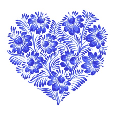 hand drawn illustration in Ukrainian folk styleのイラスト素材