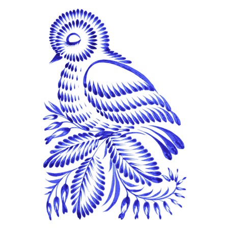 hand drawn illustration in Ukrainian folk styleのイラスト素材