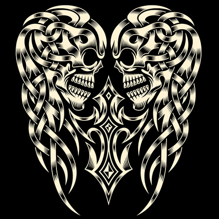 Ornate Skull With Crossのイラスト素材