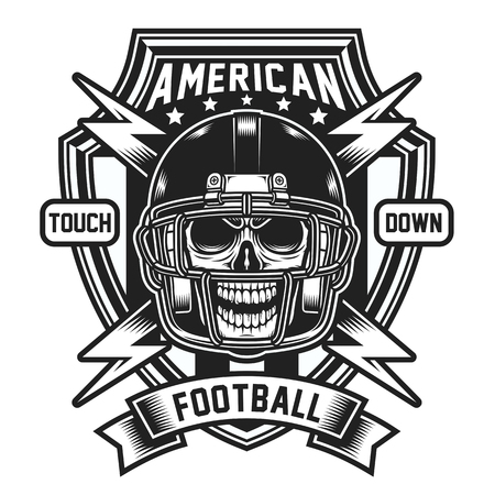 American Football Skull Emblemのイラスト素材