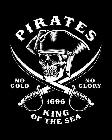 Pirate Skull With Crossed Swords Vector Illustrationのイラスト素材