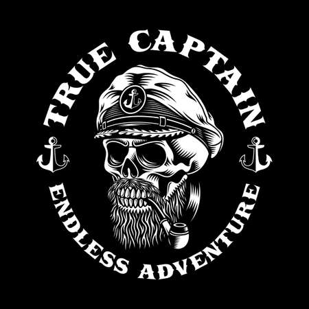 Bearded Sea Captain Skull With Smoking Pipe
Vector Illustrationのイラスト素材