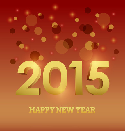 Digitally generated Happy new year in yellow and orangeのイラスト素材