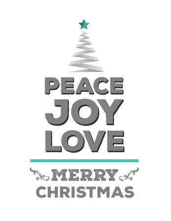 Digitally generated Peace love and joy in green and greyのイラスト素材