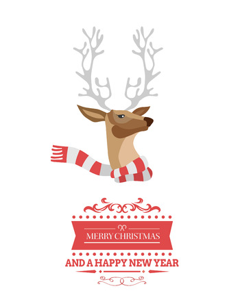 Digitally generated Festive reindeer with message のイラスト素材