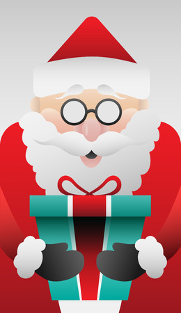 Digitally generated Cute santa claus with gift のイラスト素材