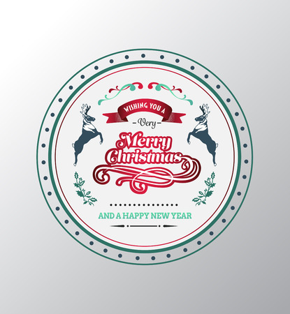 Digitally generated Merry christmas vector with text and illustrationsのイラスト素材