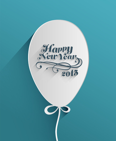 Digitally generated Happy new year message in balloonのイラスト素材