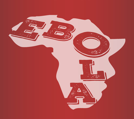 Digitally generated Ebola text in africa outline vectorのイラスト素材