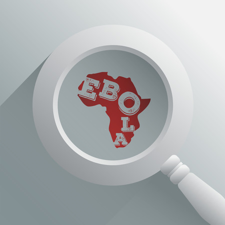 Digitally generated Ebola under the magnifying glass vectorのイラスト素材