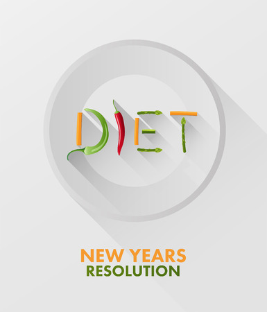 Digitally generated Diet spelled out with vegetables vectorのイラスト素材
