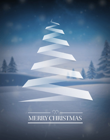 Digitally generated Merry christmas vector with treeのイラスト素材