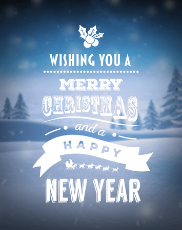 Digitally generated Merry christmas and happy new year vectorのイラスト素材