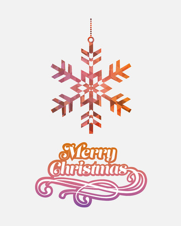 Digitally generated Merry christmas vector with snowflakeのイラスト素材