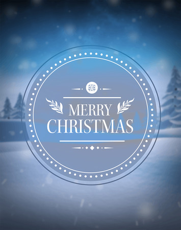 Digitally generated Merry christmas vector against snowy sceneのイラスト素材