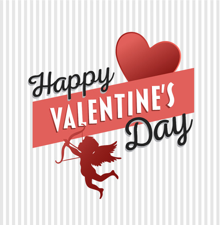 Digitally generated Happy Valentines Day vector with cupidのイラスト素材