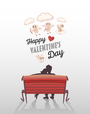 Digitally generated Valentines day vectorのイラスト素材