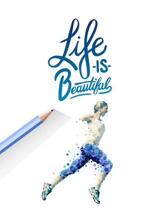 Digitally generated Life is beautiful vectorのイラスト素材