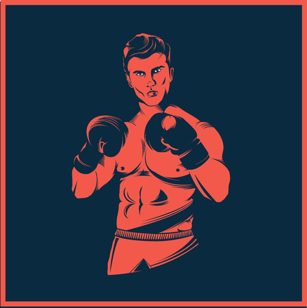 Digitally generated Vintage style boxer vectorのイラスト素材