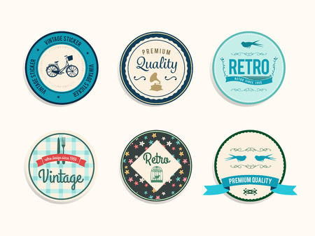 Digitally generated Retro styled retail badges vectorのイラスト素材