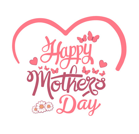 Digitally generated Happy mothers day vectorのイラスト素材