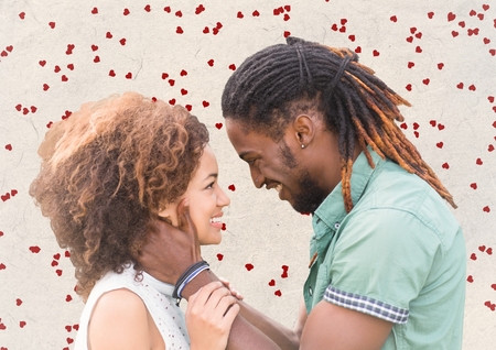 Romantic happy couple embracing each otherの写真素材