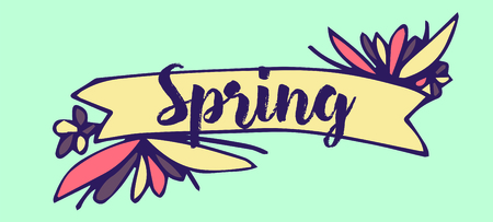 Vector of greeting card with spring messageのイラスト素材