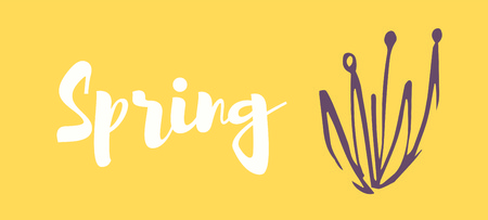 Vector of greeting card with spring messageのイラスト素材