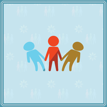 Vector of greeting card with unity in diversity symbolのイラスト素材