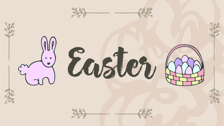 Vector of greeting card with easter textのイラスト素材