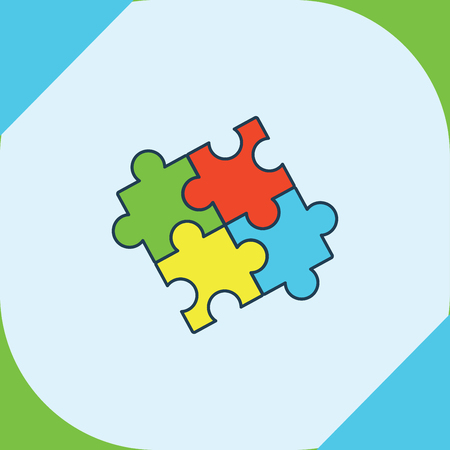 Vector of greeting card with jigsaw puzzle symbolのイラスト素材