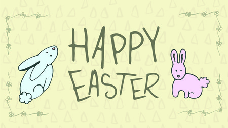 Vector of greeting card with happy easter messageのイラスト素材