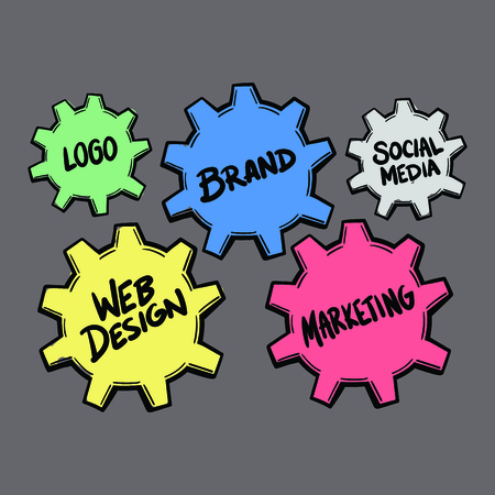Vector icon of business concepts against grey backgroundのイラスト素材
