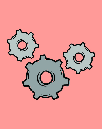 Vector icon of gear symbol against pink backgroundのイラスト素材