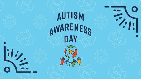 Vector of greeting card with autism awareness day messageのイラスト素材