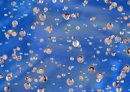 Digital composite of Blurred background with connectors