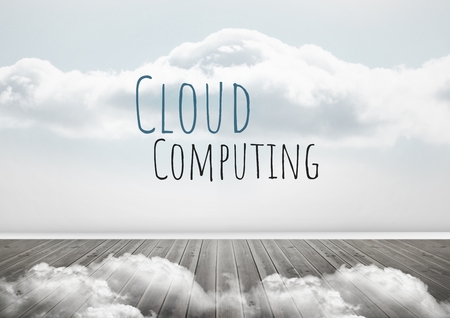 Digital composite of Cloud Computing text with cloudsの写真素材
