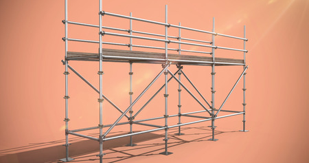 3d image of gray metal structure with shadow against vignetteの写真素材