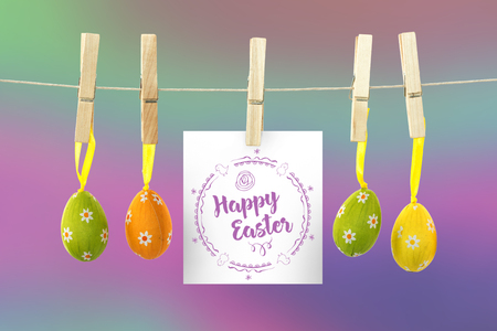Happy easter logo against colored background
