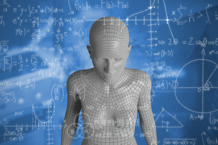 Numbers and charts against black background against composite image of view of data technology