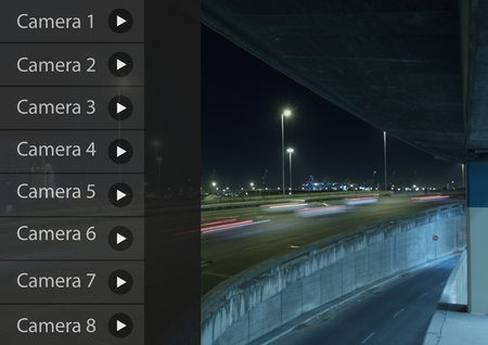 Digital composite of Security Camera App Interface Road Carpark