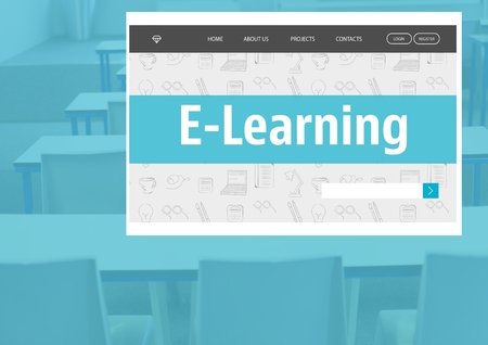 Digital composite of E-Learning App Interfaceの写真素材