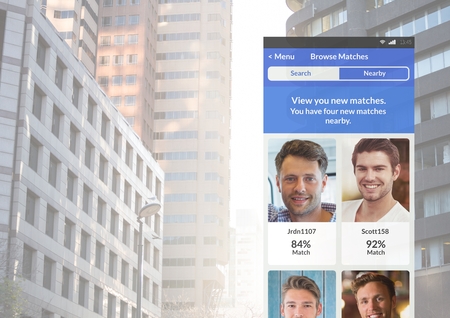 Digital composite of Dating App Interface
